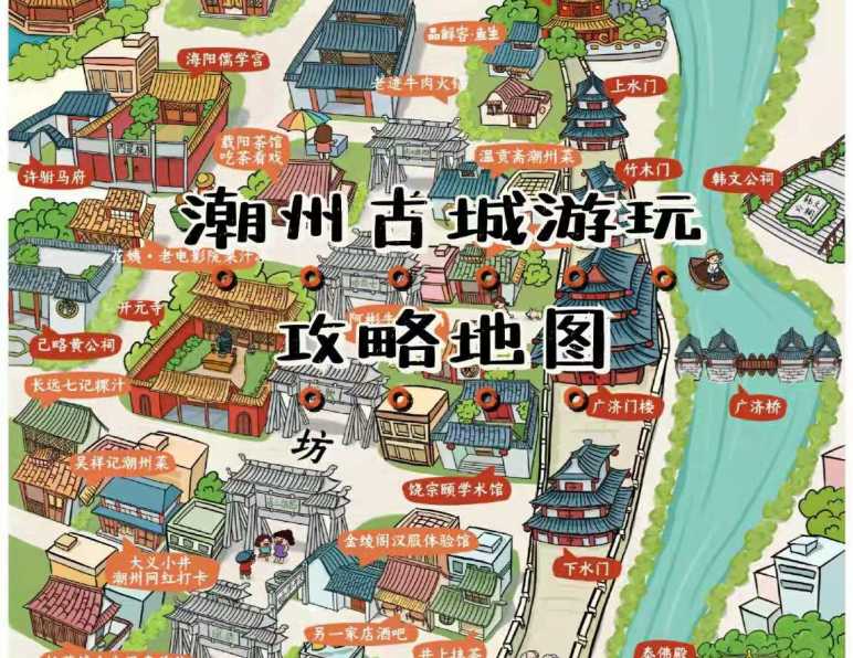 潮州古城旅游攻略地图
